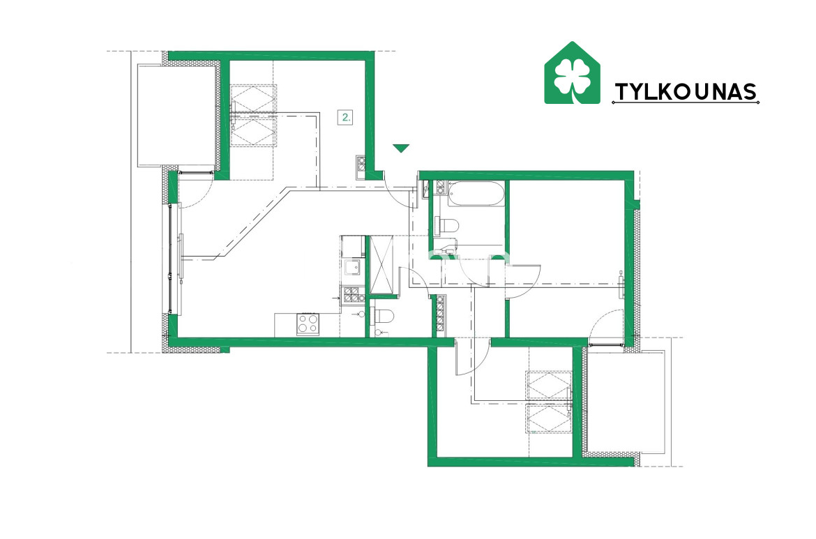 2 balkony | 4 miejsca postojowe | Myśliwska Park - Gallery Image 23
