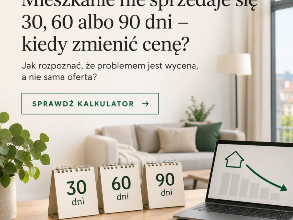 Mieszkanie nie sprzedaje się 30 60 90 dni – kiedy zmienić cenę
